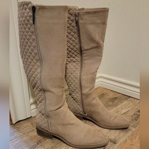 Beige Knee High Boots